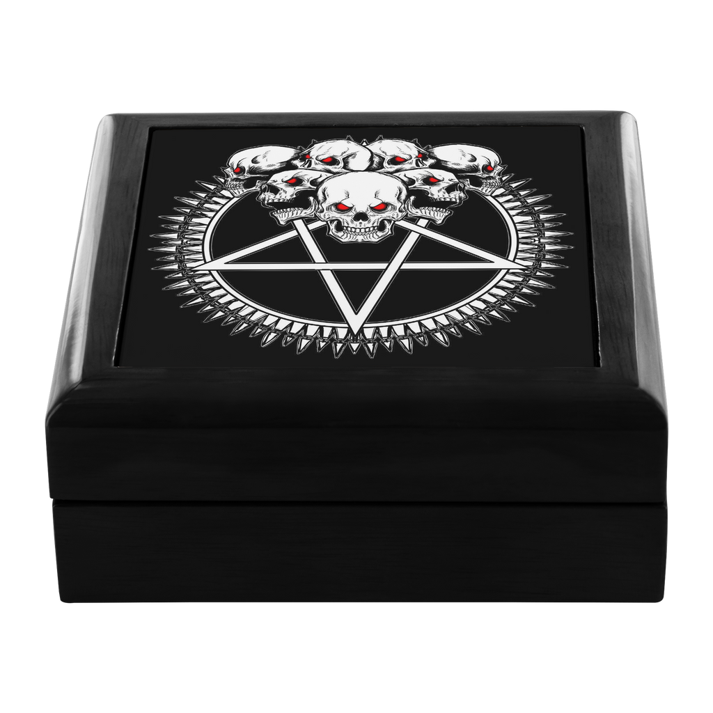 Pentagram Skull Spike Jewelry Box Red Eye Version