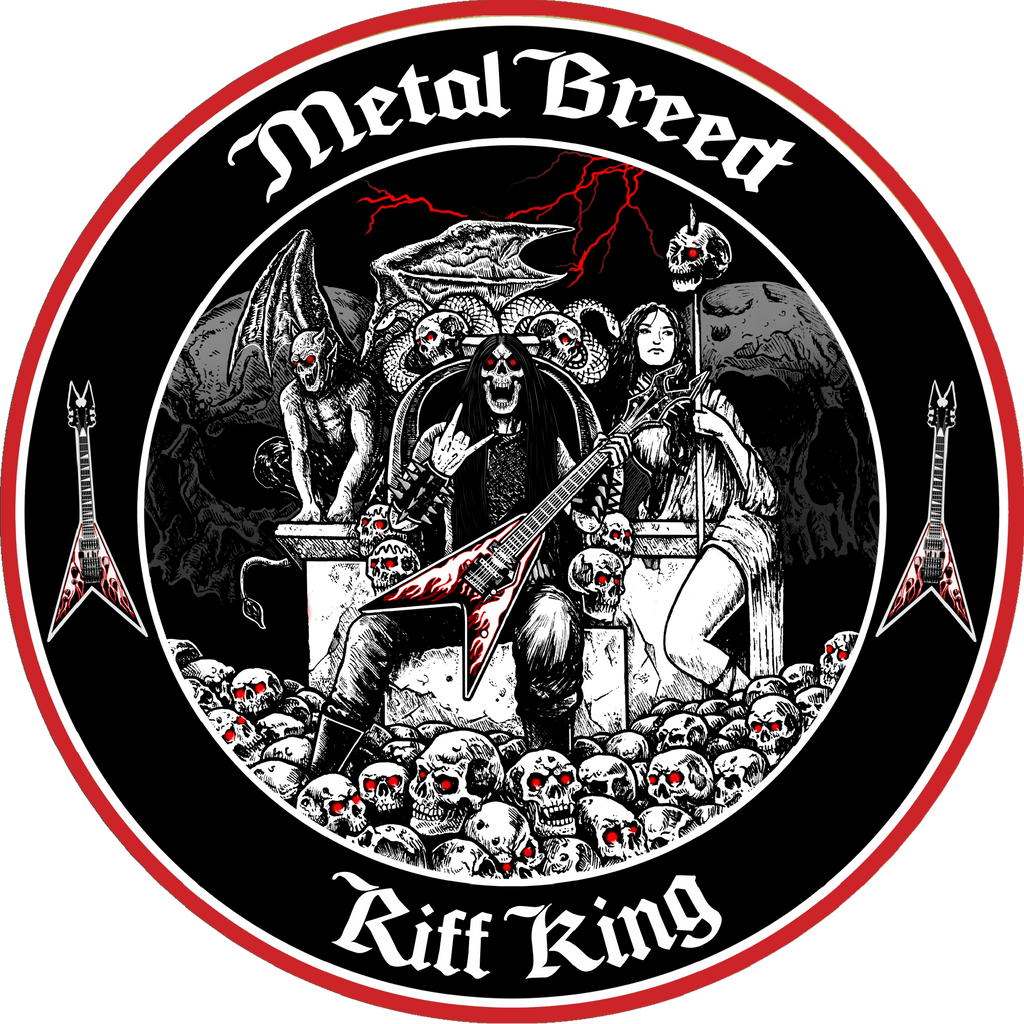 Skull Background Riff King Black Leather Black Link White Leather Black Metal Mesh