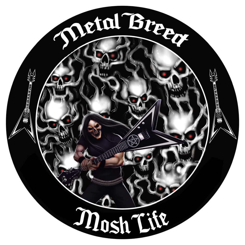 Mosh Life Black Leather White Leather Black Link Black Metal Mesh