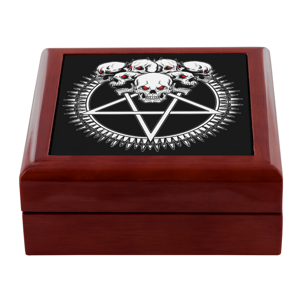 Pentagram Skull Spike Jewelry Box Red Eye Version