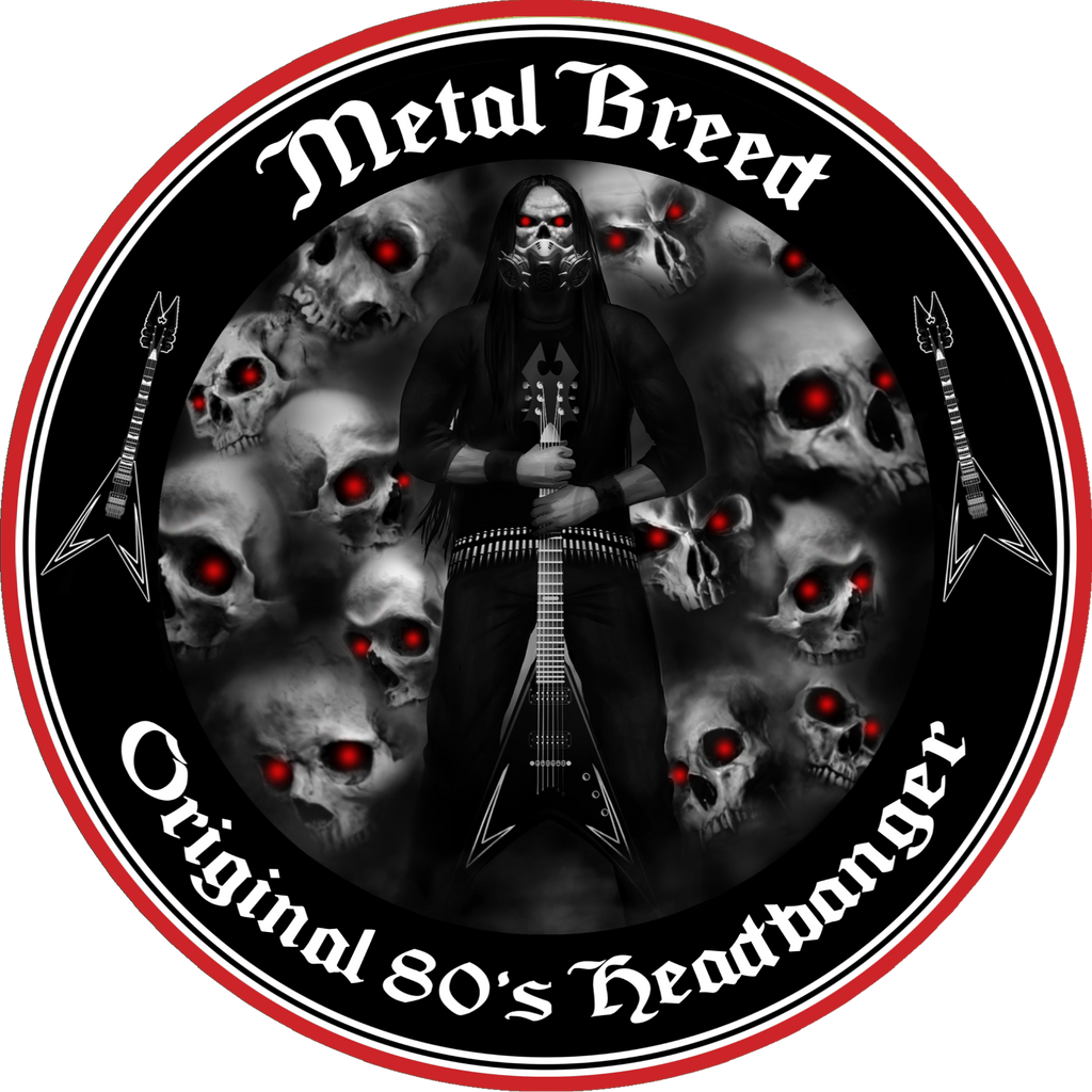 Original 80's Headbanger Black Leather Black Link White Leather Black Metal Mesh