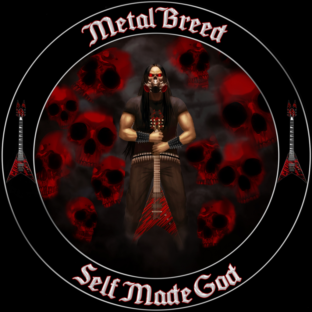 Self Made Red Skull Black Leather Black Link Black Metal Mesh