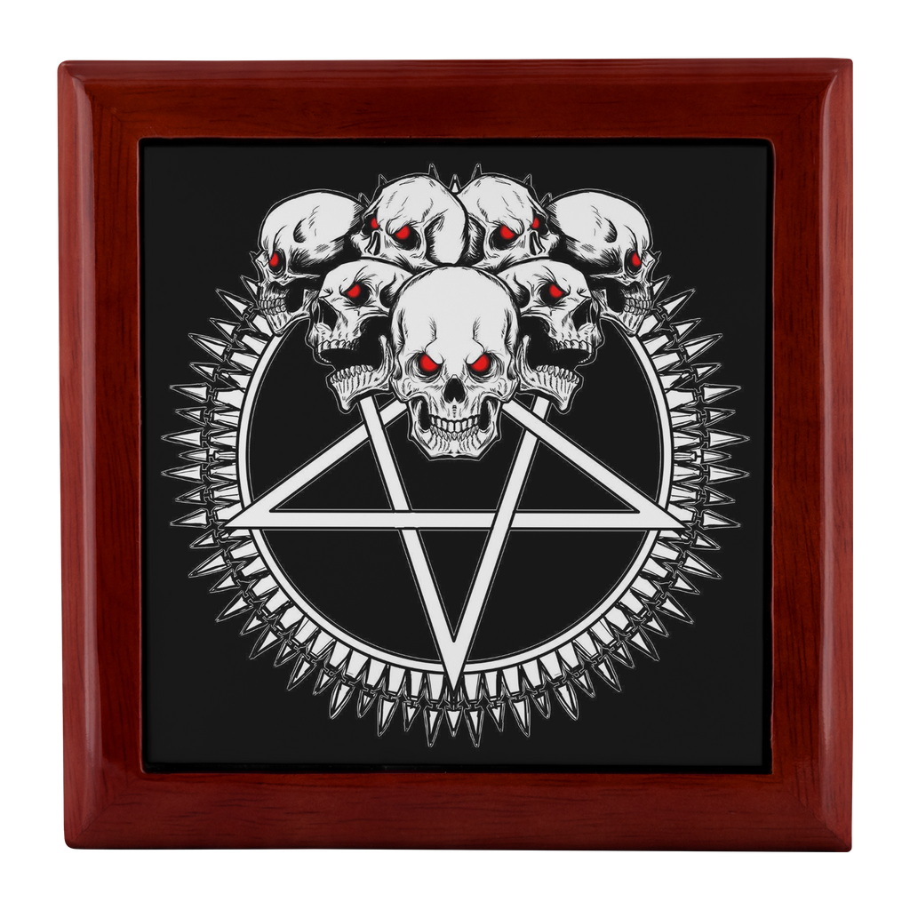 Pentagram Skull Spike Jewelry Box Red Eye Version