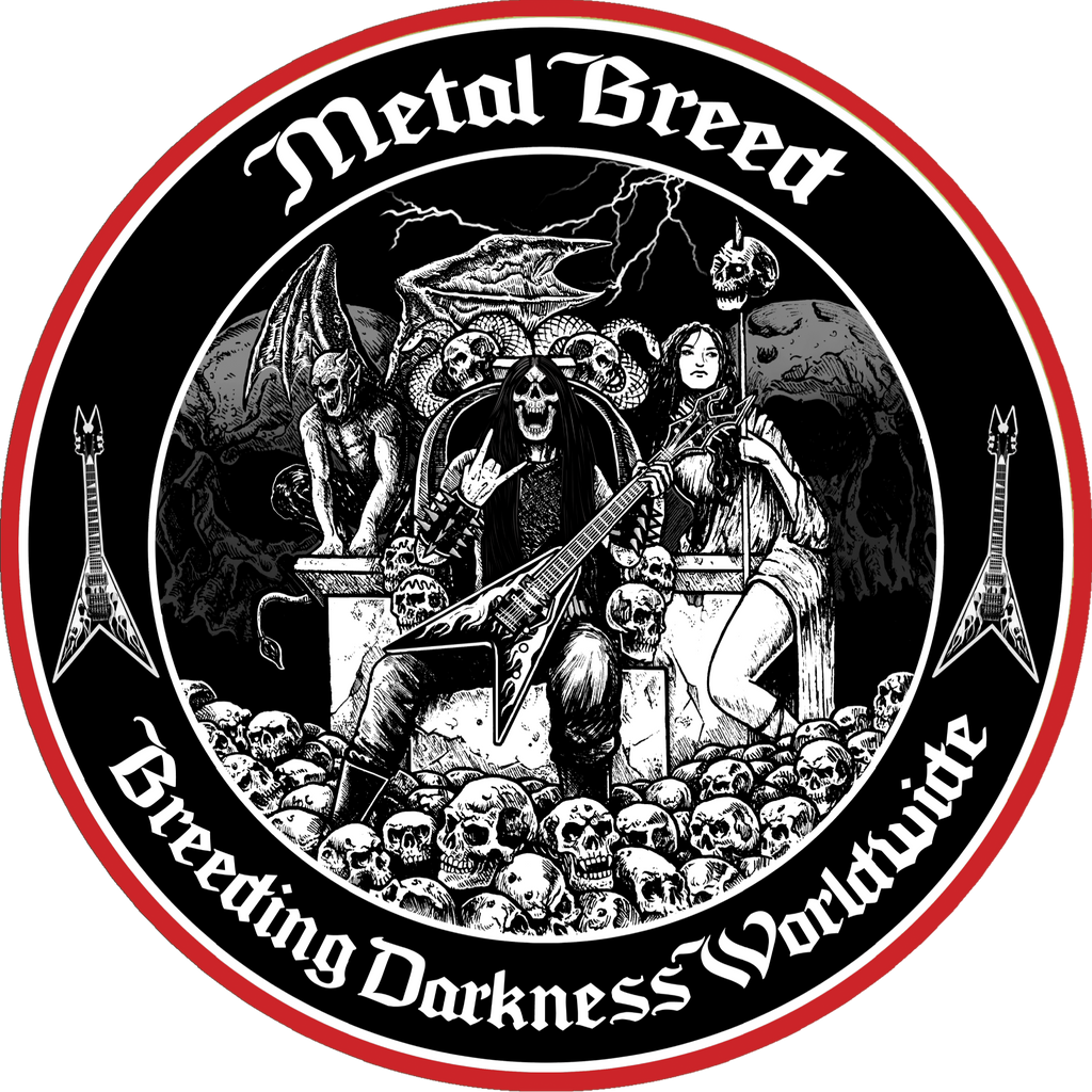 Breeding Darkness Skull Background Black Leather Black Link White Leather Black Metal Mesh