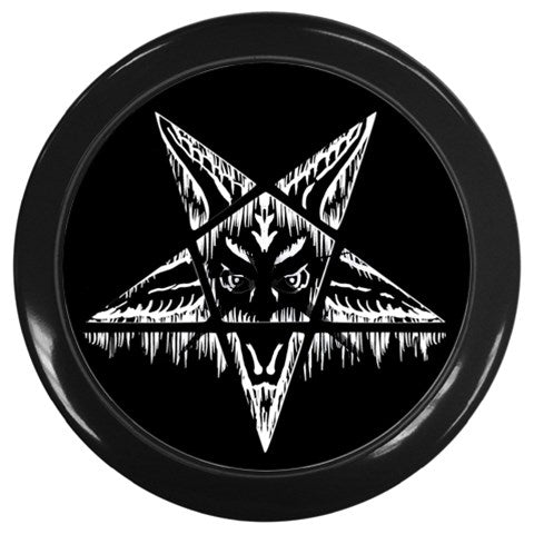 Satanic Pentagram Drip Wall Clock (Black)