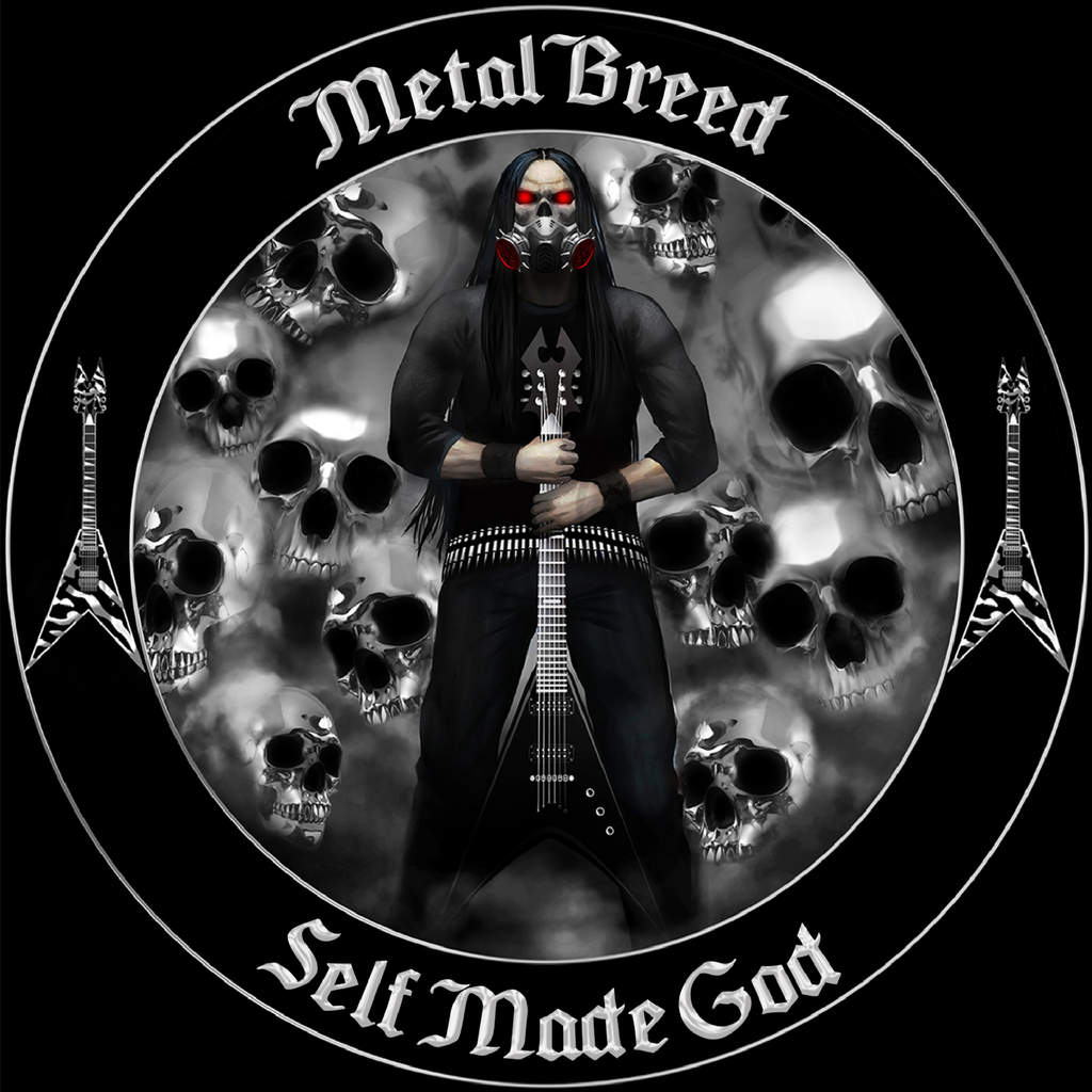 Self Made Black Guitar Chrome Black Eye Skull Light Cloud Black Link Black Leather Black Metal Mesh