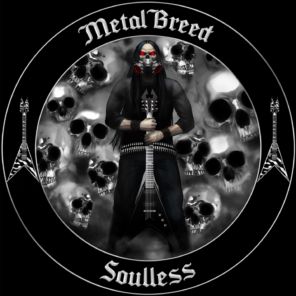 Soulless Black Guitar Chrome Skull Black Eye Light Cloud Black Link Black Leather Black Metal Mesh