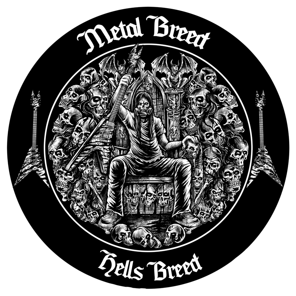 Hells Breed Throne Black And White Version Black Leather Black Link White Leather Black Metal Mesh