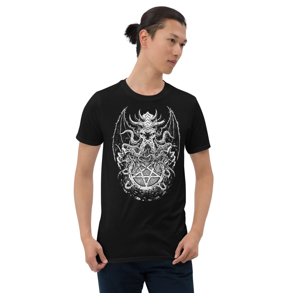 Skull Demon Satanic Pentagram Cthulhu Gildan Quality Short-Sleeve Unisex T-Shirt