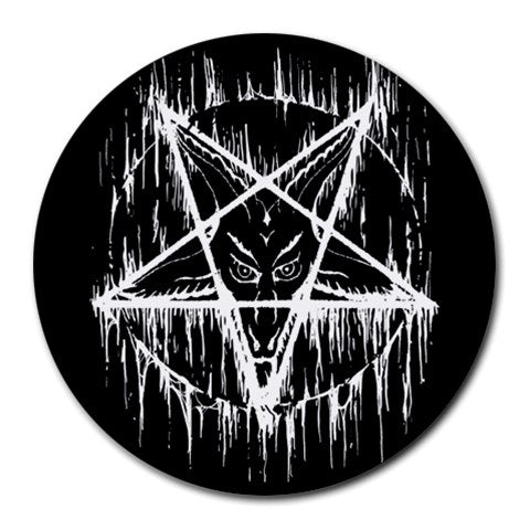 Satanic Pentagram Drip Round Mousepad